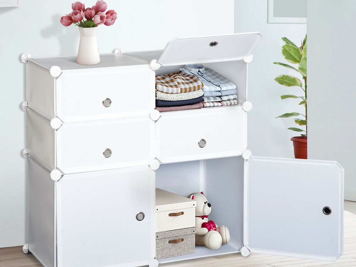 Armario Modular Estantería de 6 Cubos Ropero, Zapatero, Mueble&nbsp;Organizador